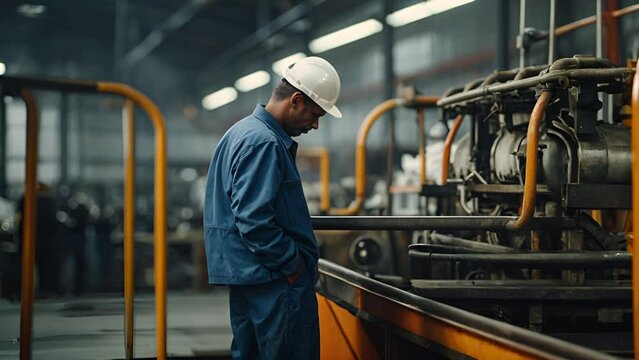 工場で働く男性ポートレート,Generative AI 