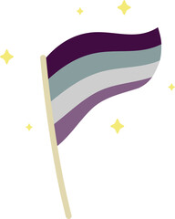 Asexual Flag Illustration LGBTQ