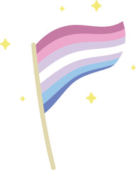 Bigender Pride Flag Illustration LGBTQ