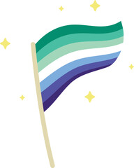 Gay Men Pride Flag Illustration LGBTQ