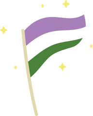 Gender Queer Pride Flag Illustration LGBTQ