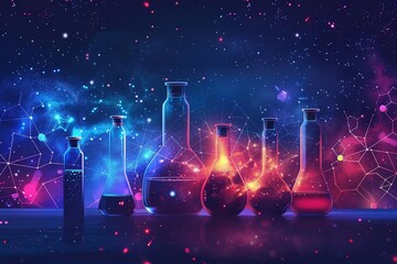 chemical science banner - obrazy, fototapety, plakaty