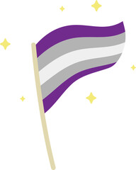 Graysexual Pride Flag Illustration LGBTQ