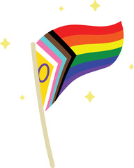 Intersex inclusive pride flag Illustration LGBTQ
