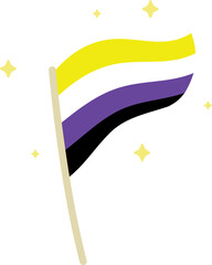 Nonbinary Flag Illustration LGBTQ