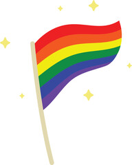 Traditional Pride Flag Illustration LGBTQ