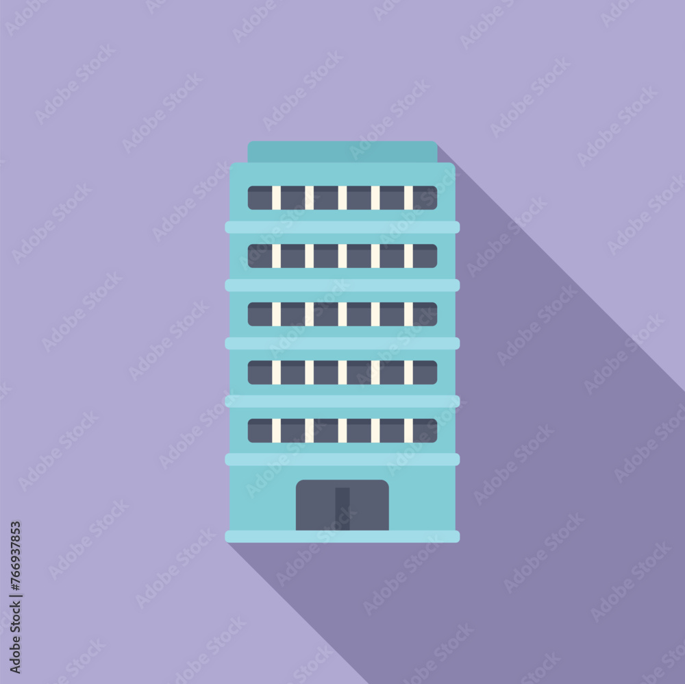 Poster street city building icon flat vector. multistory design. real estate map