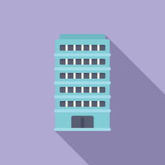 Street city building icon flat vector. Multistory design. Real estate map