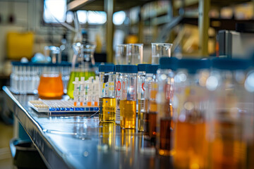 Experiment being conducted in a science research lab