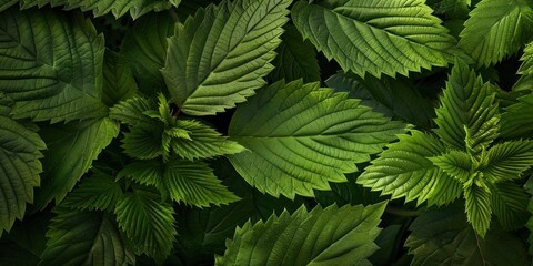 Vibrant Green Leaf Organic Texture - obrazy, fototapety, plakaty
