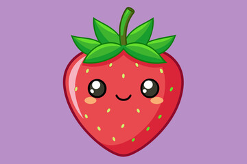 Obraz premium Cute Strawberry vector illustration 