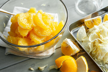 夏みかん　オレンジ　ジャム　調理