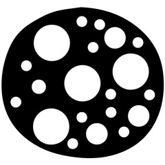 Christmas silhouette tree toy ball. Happy new year decoration in silhouette style with ornaments.