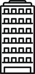Multistory building icon outline vector. House project. City modern block exterior