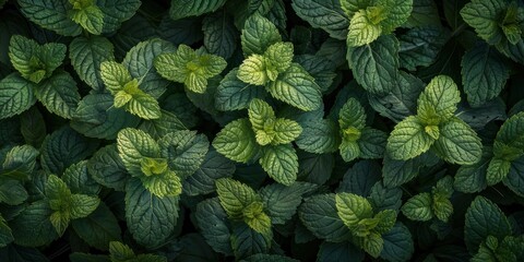 Lush Green Leafy Organic Texture - obrazy, fototapety, plakaty