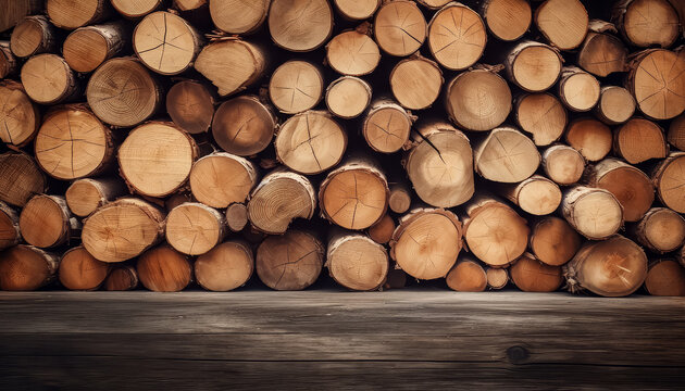 A pile of logs with a brownish color