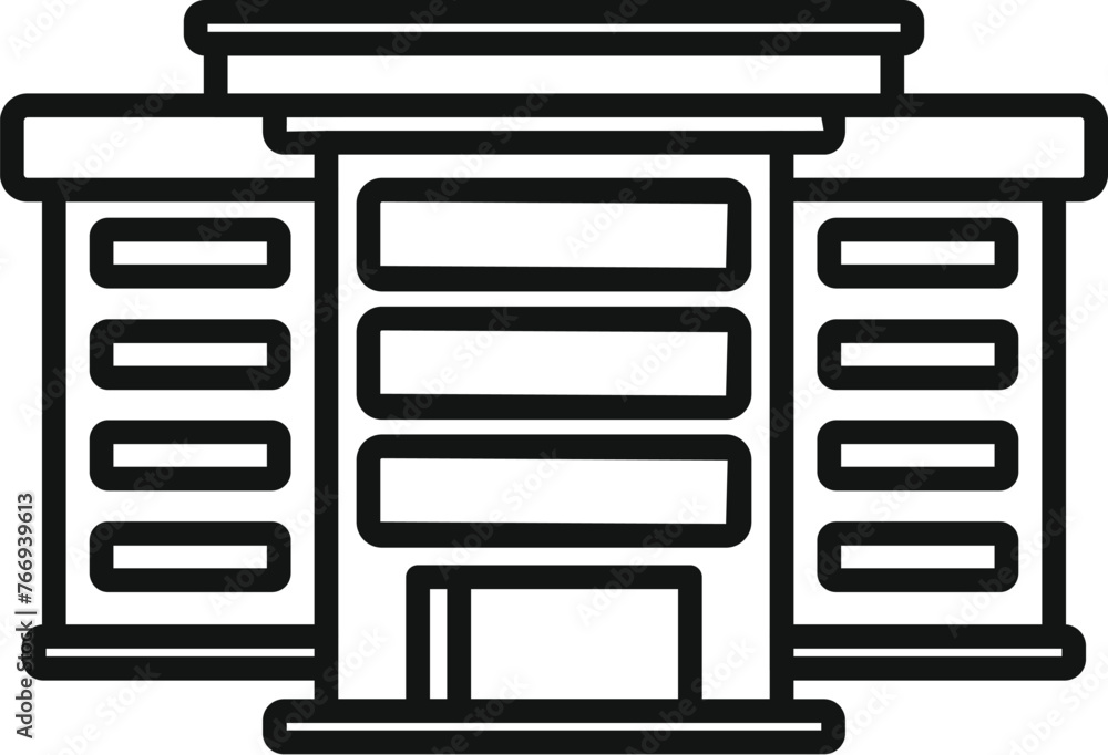 Sticker Apartment multistory building icon outline vector. Estate street mall. Map floor