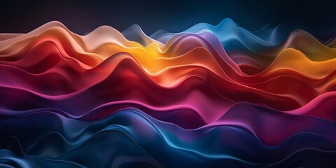 3D rendering, abstract background, vibrant colors, and wave texture