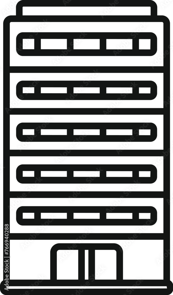 Canvas Prints Construction multistory building icon outline vector. Plan area style. medical residence