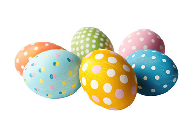 Easter Eggs Arranged in a Dotted Formation isolated on transparent Background