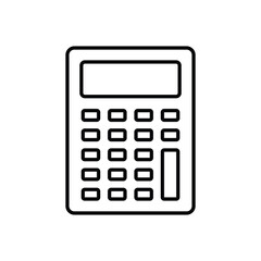 Thin Line Calculator vector icon