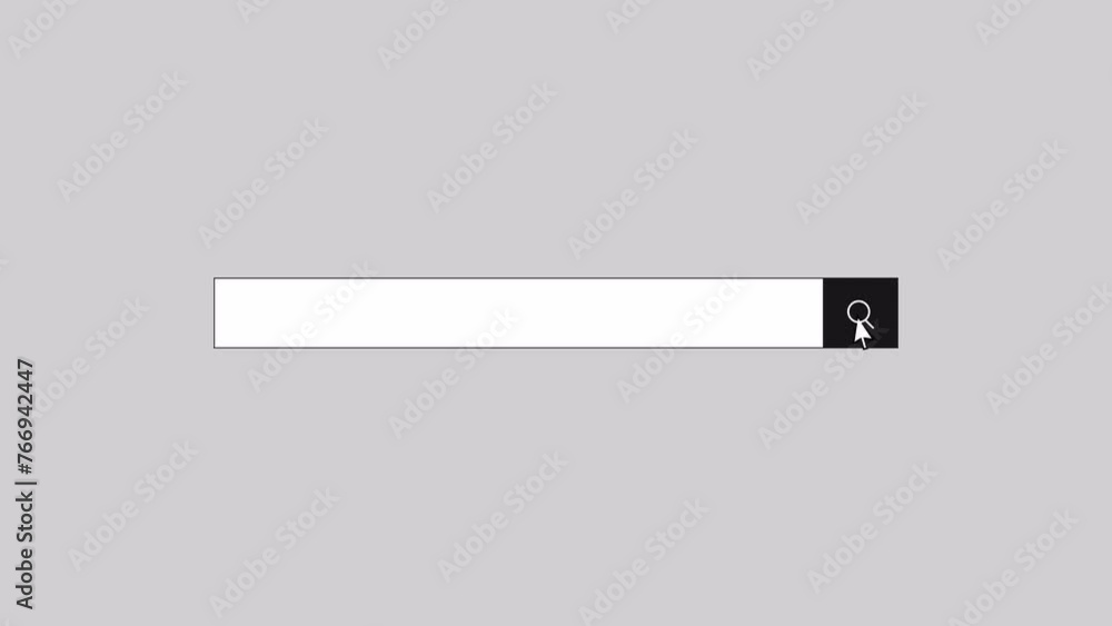 Poster animation the search bar on white background animation, business search query, internet web page wit