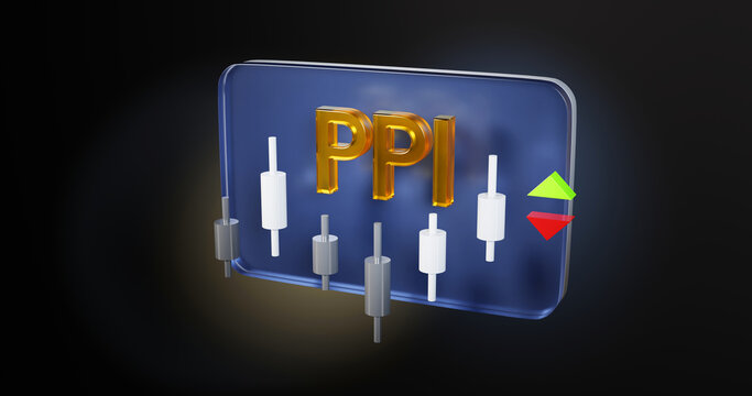  Producer Price Index, PPI sign with arrows, 3d rendering