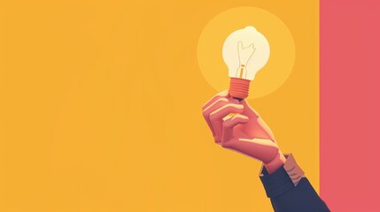 Close-up of a bright light bulb hand held