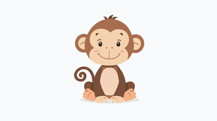 Monkey Baby Flat vector isolated on white background