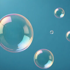 soap bubbles on a light blue background. romantic background