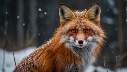 Enchantment in Scarlet: The Captivating Majesty of the Red Fox - obrazy, fototapety, plakaty