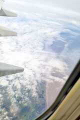A View of the Wing of an Airplane From Above - 766943877