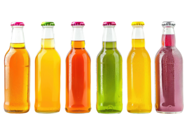 Assorted Cold Drinks Compilation: Fruit Juice Edition isolated on transparent Background