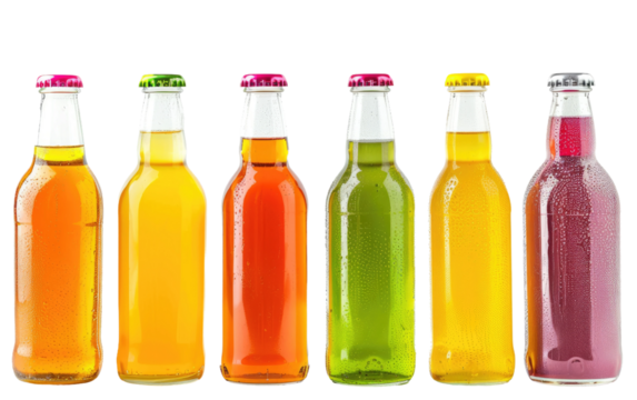 Assorted Cold Drinks Compilation: Fruit Juice Edition isolated on transparent Background