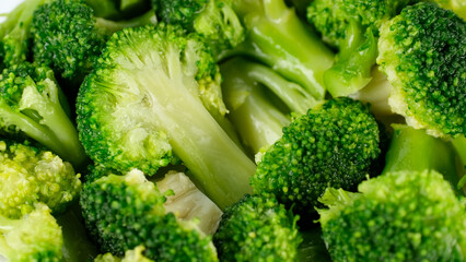 Fresh broccoli in plate. Healthy food, vegetarian cuisine - obrazy, fototapety, plakaty