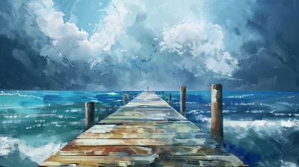  wooden bridge on the sea © Ghulam Nabi