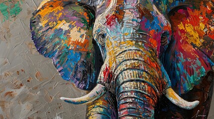  colorful elephant painting
