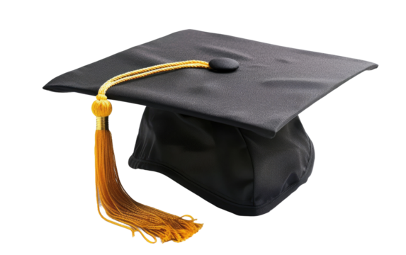 Cap and Gown: Symbol of Achievement isolated on transparent Background