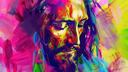 painting of the face of Jesus Christ