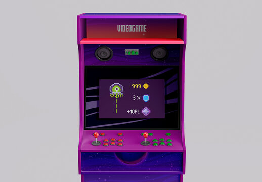 Zoom View Arcade Machine Mockup