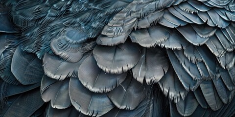 Close-up of Dark Feather Texture
