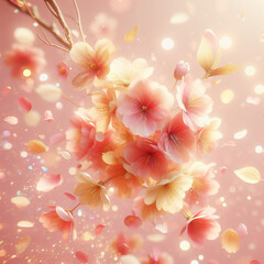 Fototapeta na wymiar blossomn pink flowers background