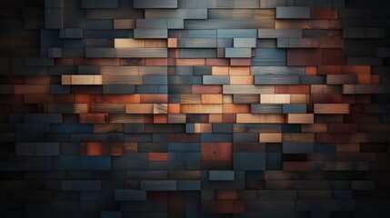 Textured background with colorful, multicolored wooden boards