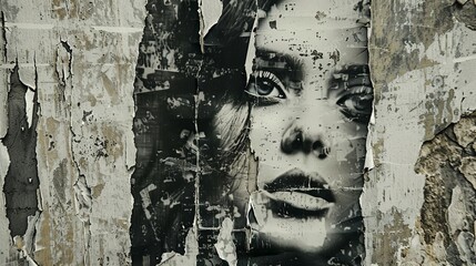 portrait black white old woman picture