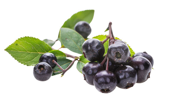 Lush Foliage Surrounds Aronia Melanocarpa: The Black Chokeberry isolated on transparent Background