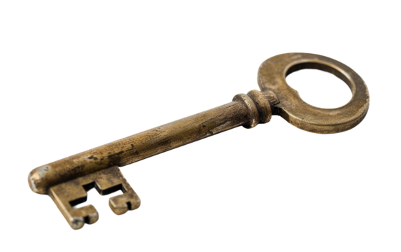 Vintage Key isolated on transparent Background