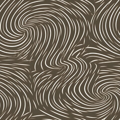 gray hypnotic line, dark brown background, vector graphic.