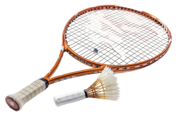 Shuttlecock and Badminton Racquets: A Duo for Sporting Fun isolated on transparent Background