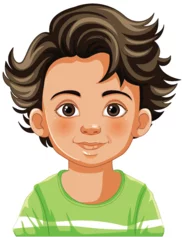 Fototapete Vector illustration of a happy young boy smiling. © GraphicsRF