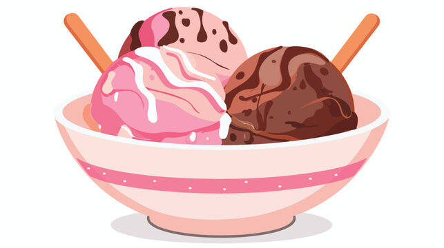 Picture of ice cream in pink and brown colors